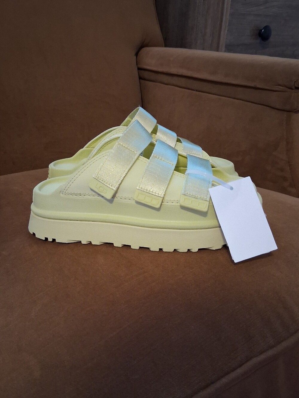 UGG Women's Pale Yellow Goldenglow Platform Sandals
